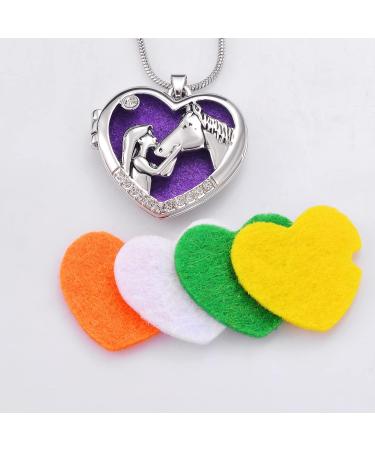 MeiceM Horse with Girl Aroma Diffuser Necklace | Essential Oil Aromatherapy Locket | Fashion Jewelry for All - Buy Online on GoSupps.com
