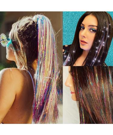 250 Multicolour Hair Tinsel Extensions - Fairy Holographic Sparkle Glitter - Women's Hair Accessories - Buy Online on GoSupps.com