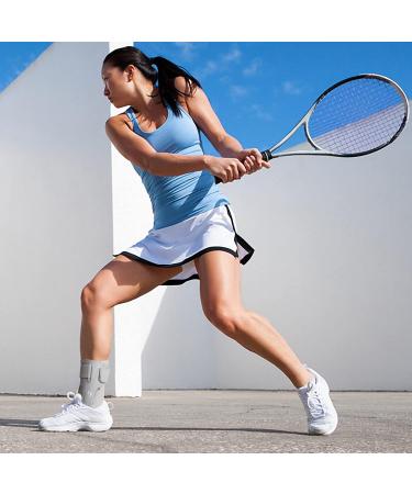 Ankle Support Brace XL - Side Stabilizers, Cross Fixing Belt - Sports Injury Recovery, Ankle Sprain Relief - Grey XL - Buy Online on GoSupps.com