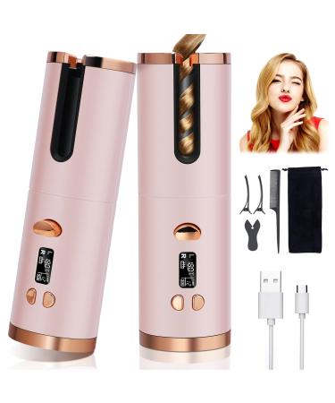 Unbound Cordless Automatic Hair Curler, Anti-Tangle Wireless Auto Curling Iron Wand,Portable USB Rechargeable Spin Curler Ceramic Barrel Rotating for Long Hair
