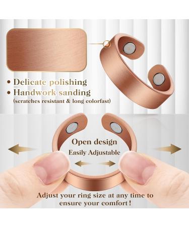 Lymphatic Drainage Copper Rings for Women - Magnetic Detox Ring Gift | Pure Copper Jewelry (Vintage Flower Design) - Buy Online on GoSupps.com