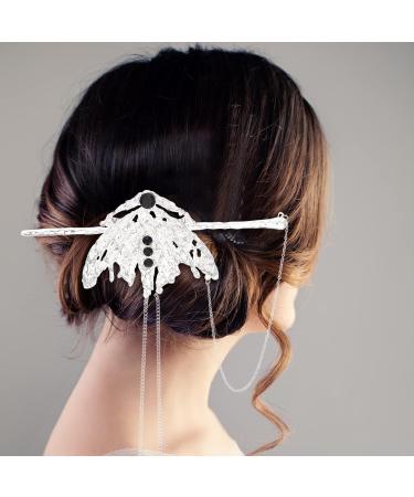 FRCOLOR Metal Hair Clips Bridal Hair Clip Rhinestone Hair Stick rhinestone hair bun clip metal ponytail holder tassel hair clip Crystal Hair Clip Metal Hair Clips Bridal Hair Clip - Buy Online on GoSupps.com