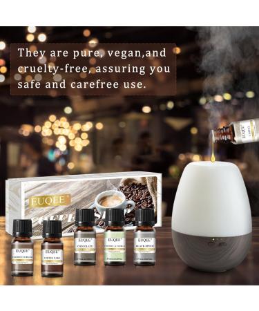 EUQEE Coffee Fragrance Oils Gift Set - 10ml Essential Oils for Home Diffusers - Coffee Cake, Chocolate, Coconut, Vanilla, Black Opium Scents - Buy Online on GoSupps.com