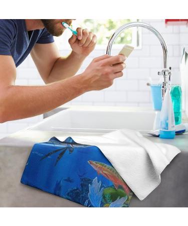Stylish Sailfish & Billfish Reef Hand Towels - Soft Washcloths for Bathroom, Kitchen, Hotel & Everyday Use - Buy Online on GoSupps.com