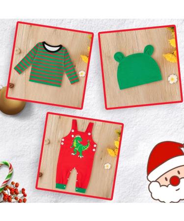 Baby Boys 3pcs Clothing Set: Cotton Romper Outfit, Star Dungarees, Hat | Green | 0-24 Months - Buy Online on GoSupps.com