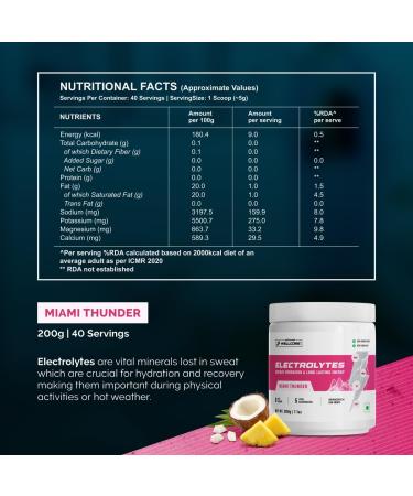 Buy Miami Thunder Electrolyte Drink - 40 Servings Sugar Free 5 Vital Electrolytes International Shipping Available - Buy Online on GoSupps.com