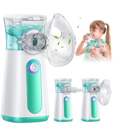 Portable Nebulizer Machine for Kids and Adults - Asthma Handheld nebulizador Ultrasonic Mesh Nebulizer Effective Treatment of Breathing Problems Personal Steam Inhaler for Home Travel Use with 3 Mask