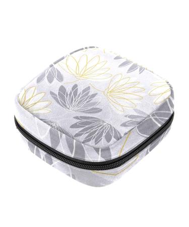 Sanitary Napkin Storage Bag Portable Period Bag for Women Teen Girls Lotus Print Pattern Menstrual Cup Pouch Nursing Pad Holder (Multicolor) Color 4