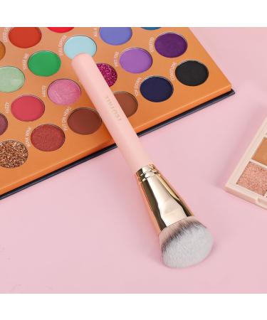 TEOYALL Flat Angled Foundation Brush - Large Dense Synthetic Kabuki Brush for Liquid Cream & Powder Makeup - Pink - Buy Online on GoSupps.com