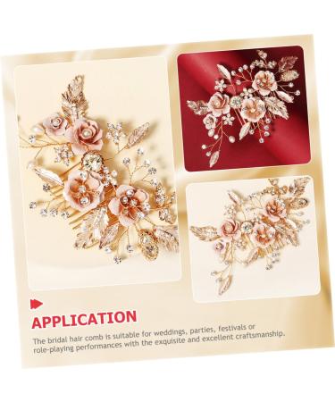 FOYTOKI Flower Leaf Comb Flower Bridal Hair Comb Rhinestone Bridal Hair Comb Bridal Hair Accessories Wedding Hair Comb Crystal Bridal Hair Comb Bride Headgear The Flowers Alloy Rhinestone - Buy Online on GoSupps.com