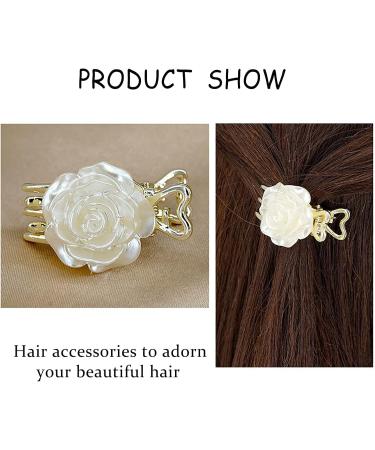 TseenYi Flower Wedding Hair Clip Vintage Rose Flower Claw Clip Bridal Headpiece Hair Clip Crystal Hair Pins Accessories Jewellery for Women Girls (White 1 Piece) - Buy Online on GoSupps.com