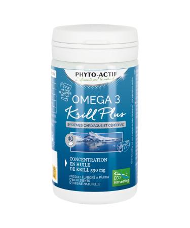 PHYTO-ACTIF | Omega 3 Krill + | Normal brain function | Helps maintain normal vision | Contributes to a fo