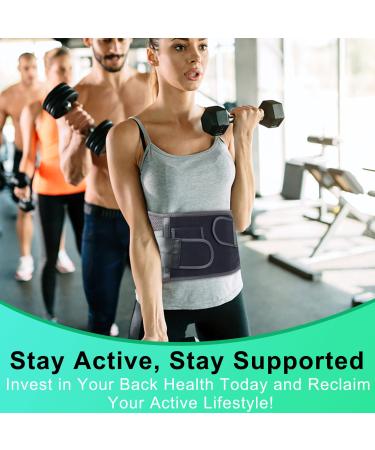 HONGJING XL Back Brace for Lower Back Pain Relief | Lumbar Support with 7 Stays & Breathable Mesh | Ideal for Heavy Lifting & Sciatica Pain Relief - Buy Online on GoSupps.com