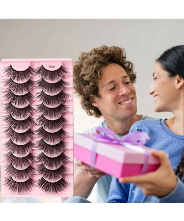 Eyelashes | 3D Lashes False Eyelashes 10-Pairs Faux Lashes Wispy Lashes Pack Dramatic Long Thick Volume Fake Eye Lash Puchen Y502 - Buy Online on GoSupps.com