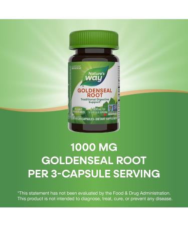 Nature's Way Goldenseal Root 2 Pack - Non-GMO Vegan Digestive Support with Berberine - 50 Capsules Each - Buy Online on GoSupps.com
