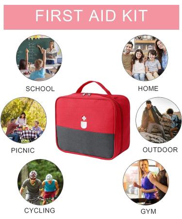 Leonshco Large Capacity Waterproof Medication Bag - First Aid & Emergency Care Travel Pharmacy Bag for School Camping & Home (Red) - Buy Online on GoSupps.com