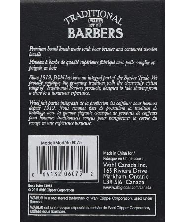 Wahl Canada Traditional Barbers Boar Bristle Beard Brush Gently Shapes and Cleans Out Beards Palm Sized Shaving Brush Shaving Brush Beard Brush Shaving Tools Contoured Wooden Handle - Model 6075 - Buy Online on GoSupps.com