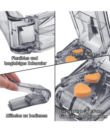 Buy OPRET Tablet Divider - 2-Piece Pill Cutter for Large & Small Tablets | Cut Medicine in Half or Quarters - Blue & Black - Buy Online on GoSupps.com