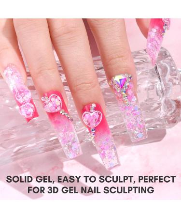 Makartt Solid Gel Builder for Nails 15ml Pink Glitter Nail Extension 3D Gel Sculpting Nail Art UV Nail Glue for Press on Nails Rhinestone Gel Molding Lamp Cured Twinkling Ballet - Buy Online on GoSupps.com
