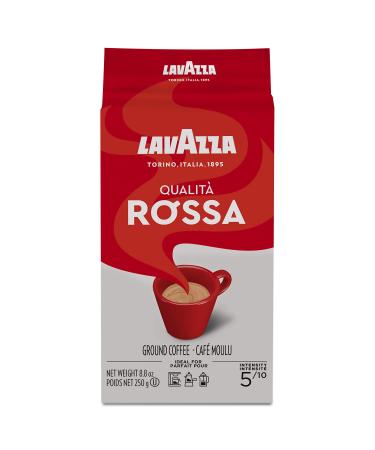 Lavazza Qualita Rossa Ground Coffee Blend, Medium Roast, 8.8-Ounce Bags (Pack of 4)