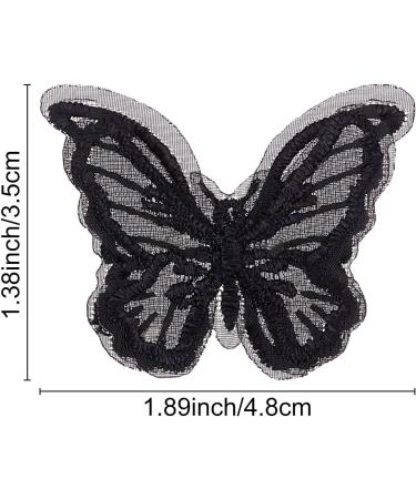 30Pcs Black Butterfly Lace Applique Embroidery Organza Patches - Wedding Bridal Dress Sewing Craft - FREEBLOSS - Buy Online on GoSupps.com