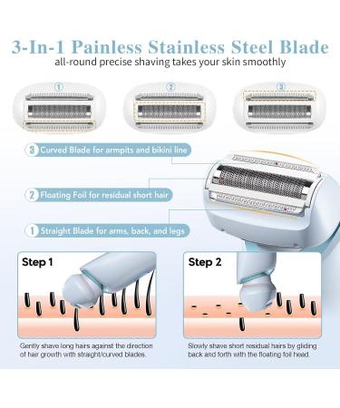 Buy Women's Electric Razor 2-in-1 | Cordless Bikini Trimmer Waterproof & Painless Hair Removal - Buy Online on GoSupps.com