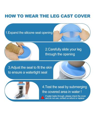 Yunchi XL Waterproof Shower Leg Protector - Anti-Slip Reusable Band for Foot & Lower Leg Plaster - Ideal for Adults - Buy Online on GoSupps.com