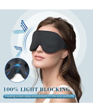 Buy 3D Sleep Mask for Men & Women - Zero Eye Pressure 100% Light Proof Travel Eye Mask - Comfortable Black Design - Buy Online on GoSupps.com
