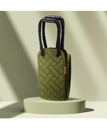 Exfoliating Back Scrubber with Upgraded Handles - 38.5 Inch Double-Sided Body Exfoliator for Men & Women | Deep Clean Skin in Shower | Green Washcloth - Buy Online on GoSupps.com