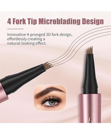 2024 New Eyebrow Pen Waterproof Eyebrow Pencil Brow Pencil with Micro-fork Tip 24 Hours Water-proof & Smudge-proof Natural Fine Stroke (grey+black) - Buy Online on GoSupps.com