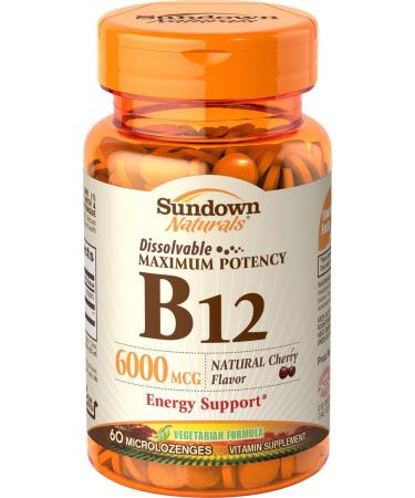 Sundown Sublingual B-12 6000 Mcg Tablets 60 ct