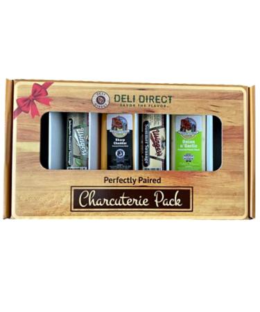 Deli Direct Wisconsin Meat and Cheese Gift Basket - Food Gifts for Dad, Men, Husband - Farmers' Market and Usinger's Food Gift Box Includes 2 Cheeses and 2 Summer Sausages Original