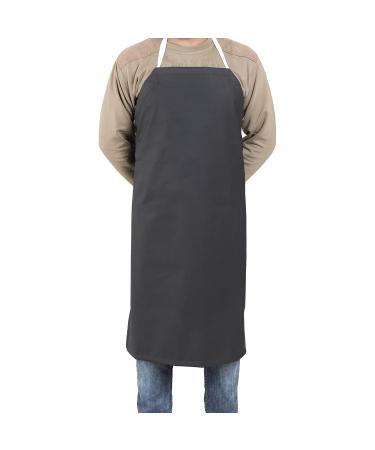 EISCO Rubber Vinyl Apron Medium (27 W x 36 L) - Adjustable Bib Apron for Dishwashing Butcher Laboratory - Black