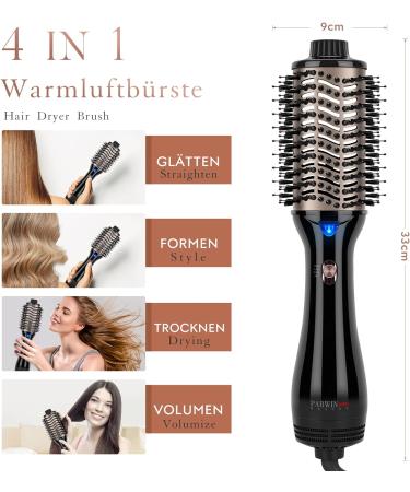 Parwin Pro Beauty 4-in-1 One-Step Warm Air Brush - 1000W Oval Hair Dryer & Volume Brush for Smoothing & Volume - International Shipping Available - Buy Online on GoSupps.com