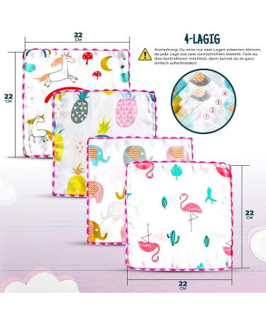 Omilion Baby Musselin Washy Wall Set - 18 Soft and Breathable Napkins & Towels for Newborns | Ideal Baby Bath & Facial Towels | Tropical Rainforest Design - Buy Online on GoSupps.com