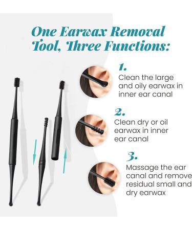 WAXIWAY Q-Grips Ear Wax Remover Kit | 3-in-1 Ear Cleaner with Silicone Tool | 16 Spiral Tips | Safe for Adults, Kids & Toddlers - Buy Online on GoSupps.com