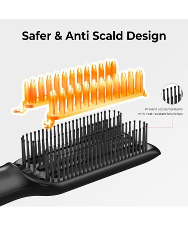 2 in 1 Hair Straightener Brush & Curler - Fast Heating Ceramic Comb Dual Voltage 5 Temp Settings for Global Travel - Buy Online on GoSupps.com