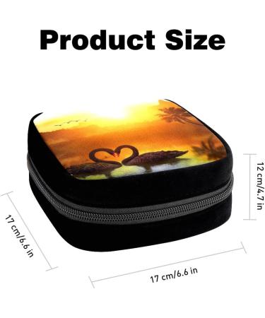 GIAPB Period Bag - Black Swan Heart Shape Color1864 | Sanitary Napkin Storage and Makeup Pouch - Buy Online on GoSupps.com