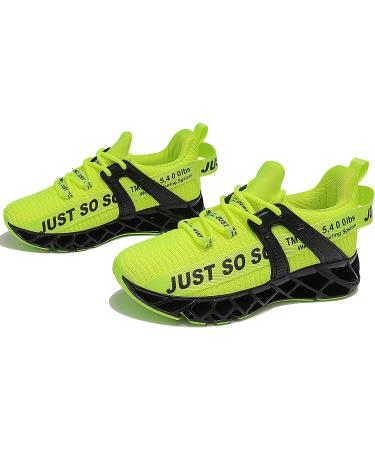 louheve Kids Breathable Fashion Sneakers | Boys Girls Running Shoes | Green Tennis Shoes for Kids 4 Big Kid - Buy Online on GoSupps.com