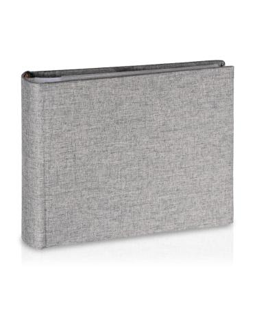 Linen Photo Album for 6x4 Photos - Sturdy & Long Lasting Photobook with 100 Easy to Use Slip in Picture Pockets | Book Bound Fotoalbum with Extra Space for Notes | Gift Idea for Family & Friends 100 Pictures Grey
