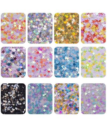Buy 24 Boxes Holographic Nail Seedlettes | Kalolary Colorful Stars Confetti & Sequin Polish Flakes for DIY Manicure & Body Decor - International Shipping Available! - Buy Online on GoSupps.com