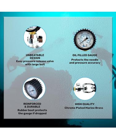 H2ODYSSEY Yoke Pressure Tester - Professional Scuba Diving Gauge - Buy Online on GoSupps.com