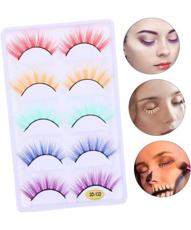 DOITOOL 5 Pairs Fake Eyelashes Pink Eyelashes Natural False Eyelashes Colorful Eyelash Dense Eyelashes Colored Eyelashes Extensions Reusable Flase Lash Fiber Make up Supplies 3d - Buy Online on GoSupps.com