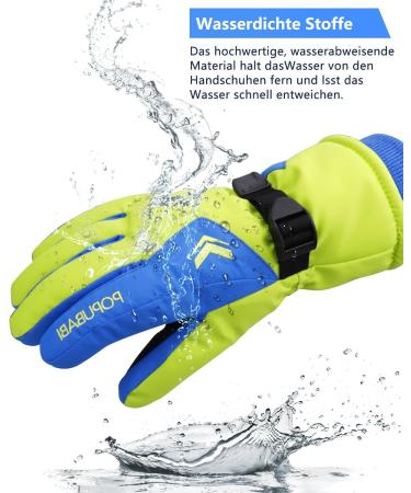 Popubabi Children's Ski Gloves - Waterproof & Windproof Winter Gloves for Girls (Ages 3-15) | Warm & Durable Snow Gear - Buy Online on GoSupps.com