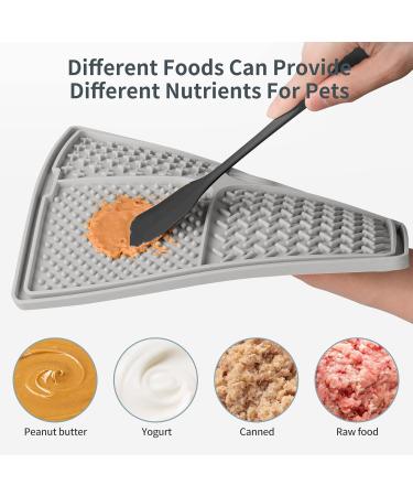 Qishare Leak Mat for Dogs - Peanut Butter Suction Cup Mat with Spatula & Brush for Easy Cleaning | Ideal for Bathing & Pet Care (Gray) - Buy Online on GoSupps.com