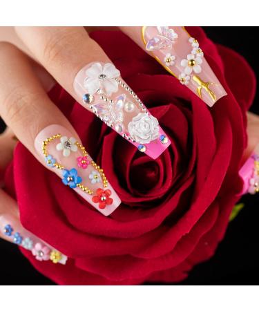 3D Nail Art Gems Kit #3 - Butterfly Bow Flower Pearl Rhinestones Charm Jewels for Acrylic Nails - 07- 2 Boxes - Buy Online on GoSupps.com