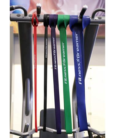 Buy Resistance Bands Set - 4 Exercise Loop Bands for Fitness Therapy & Strength Training | Improve Mobility & Strength - Red Black Purple & Green - Buy Online on GoSupps.com