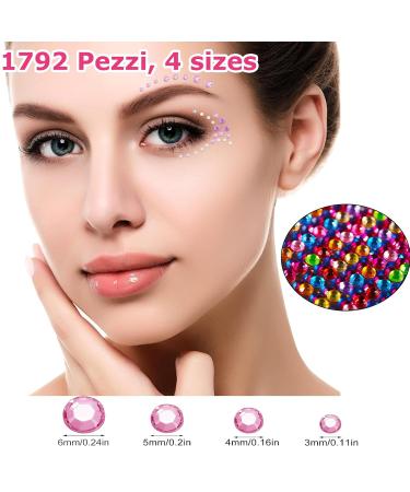 Buy ijizuo Glitter Stones - Self-Adhesive Rhinestone Stickers for DIY Nail Phone & Clothing Decorations | 4 Sheets Colorful Mixed Designs - Buy Online on GoSupps.com