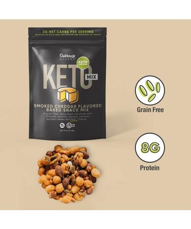 Oakhouse Bakery Keto Smoked Cheddar Snack Mix 10oz - Real Cheese, Low Carb, Grain-Free & Preservative-Free - Buy Online on GoSupps.com