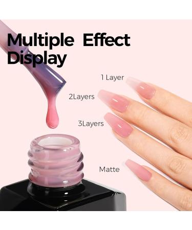TOMICCA Pink Gel Nail Polish - Clear Pink & Nude Shades for DIY French Manicure | Soak Off UV Jelly Polish - Buy Online on GoSupps.com